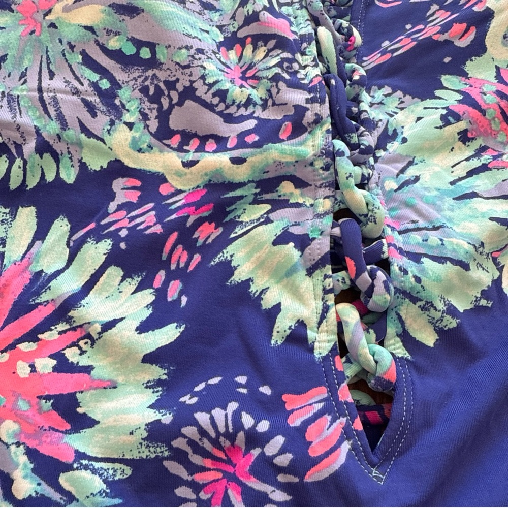 Lilly Pulitzer Floral One Piece Swimsuit - Blue and Pink - Picture 2 of 8